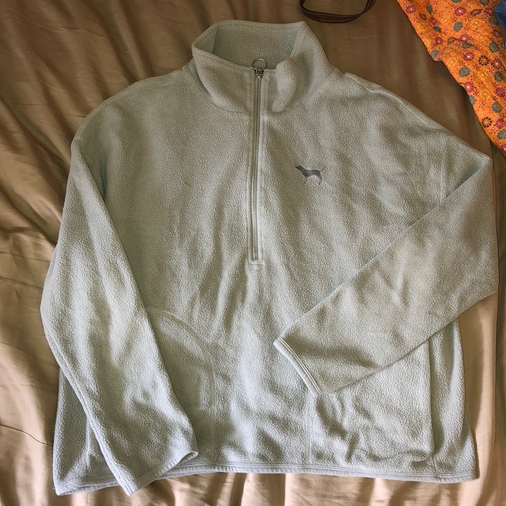vs pink fleece quarter zip